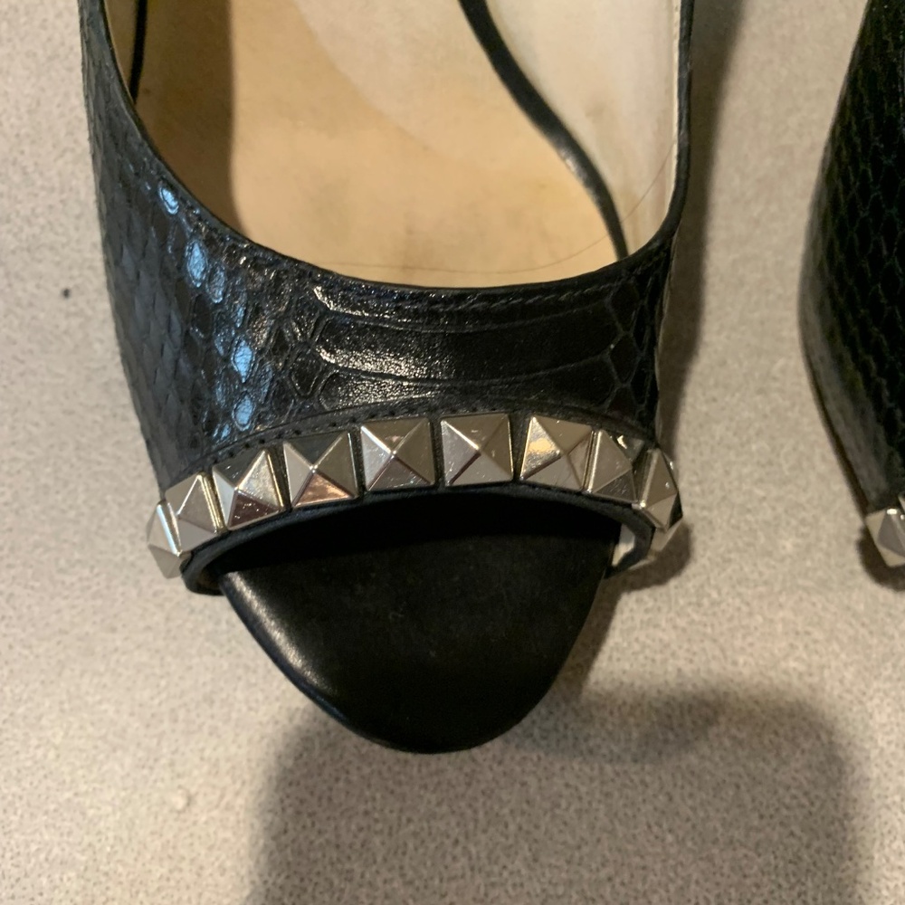 Michael Kors Black Snakeprint Leather Platform Pumps sz 8.5 M - Picture 3 of 10